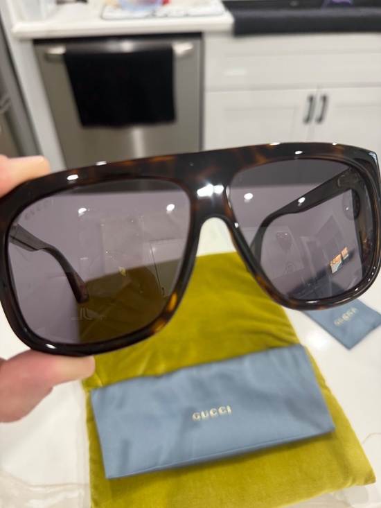 New with receipt Gucci 62mm Shield Aviator main image 7